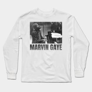 marvin gaye simple urban black n white Long Sleeve T-Shirt